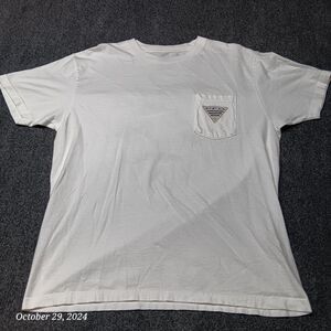 Columbia PFG Shirt Men Large White Pocket T Performance Fishing‎ Gear